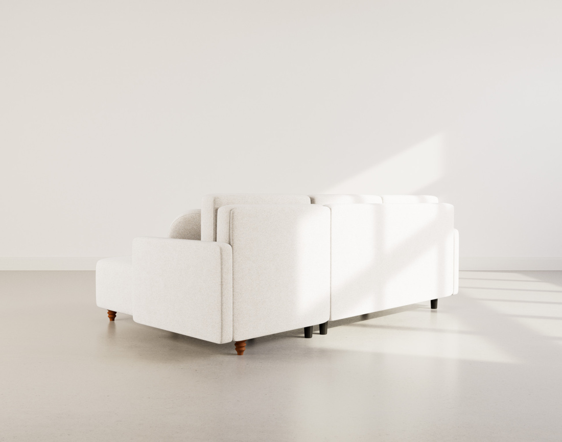 Canapé d'angle réversible 4 places convertible avec coffre en velours texturé Calypso