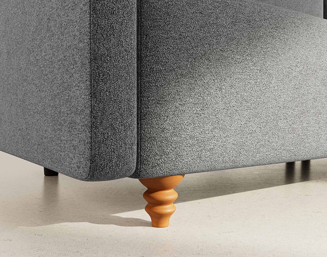 Canapé d'angle réversible 4 places convertible avec coffre en velours texturé Calypso