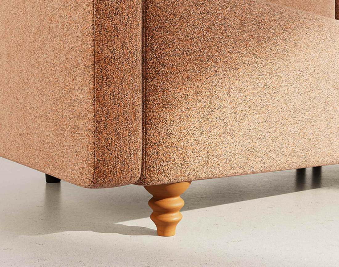 Canapé d'angle réversible 4 places convertible avec coffre en velours texturé Calypso