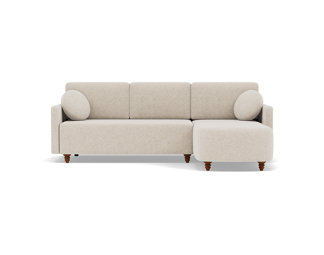 Canapé d'angle réversible 4 places convertible avec coffre en velours texturé Calypso