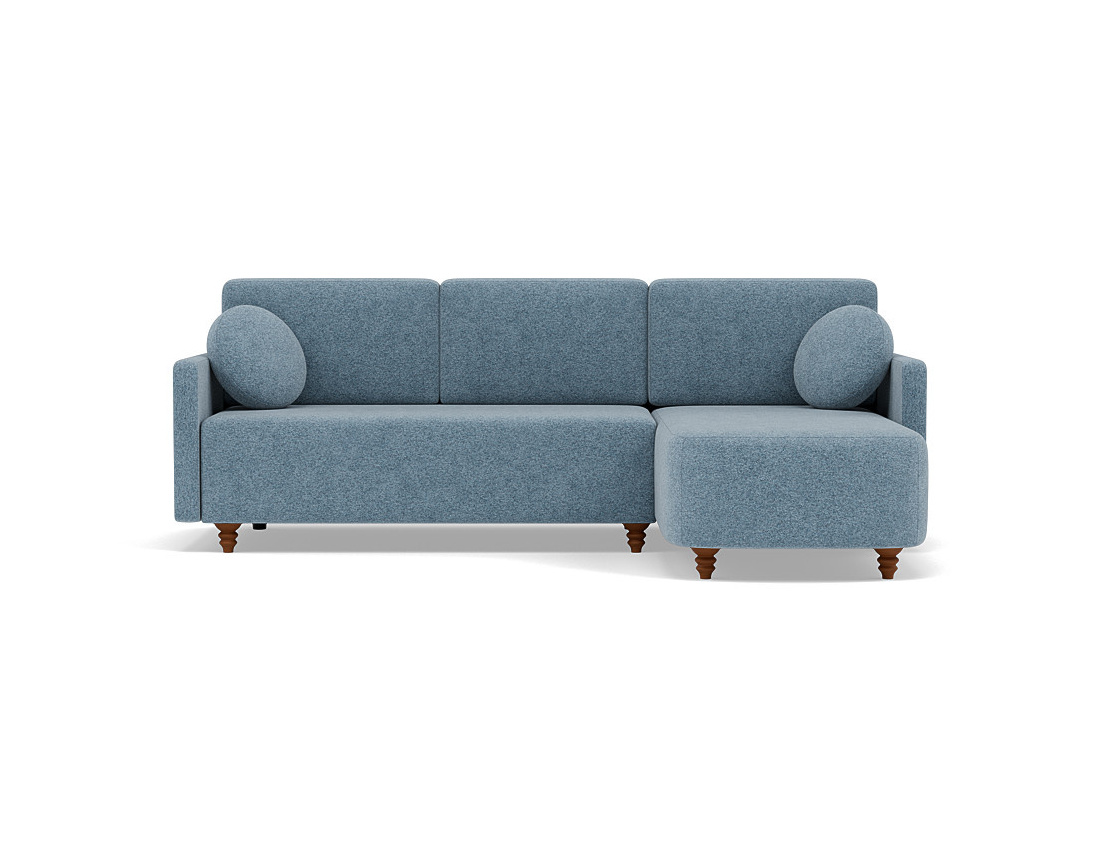 Canapé d'angle réversible 4 places convertible avec coffre en velours texturé Calypso