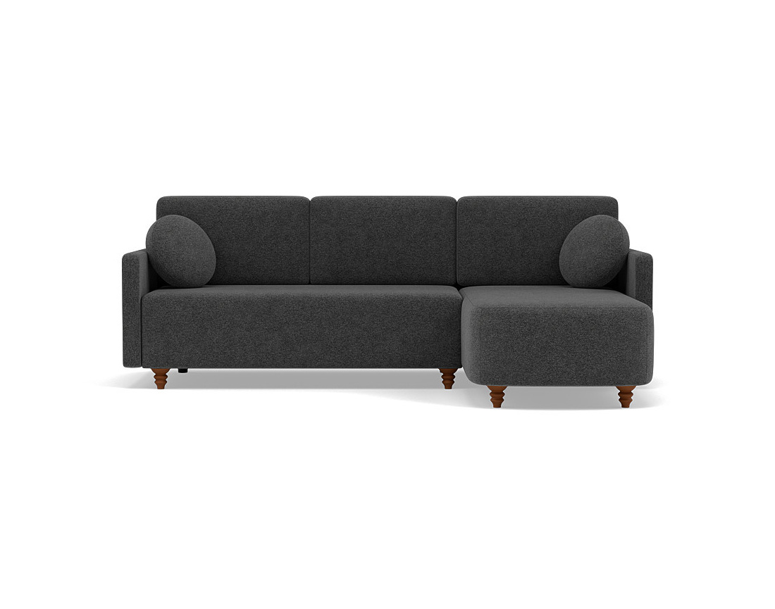 Canapé d'angle réversible 4 places convertible avec coffre en velours texturé Calypso