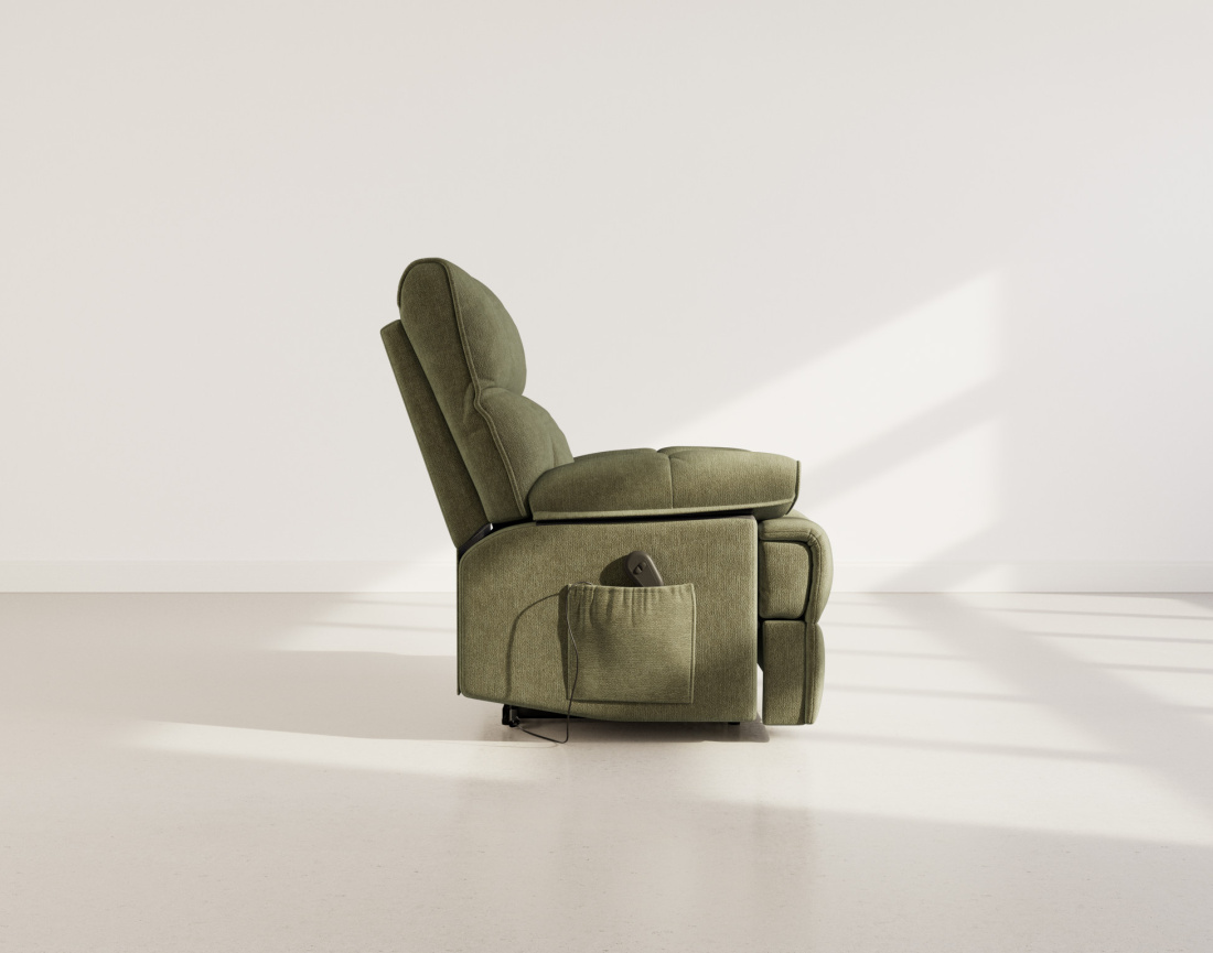 Fauteuil relax électrique en velours texturé Chandler