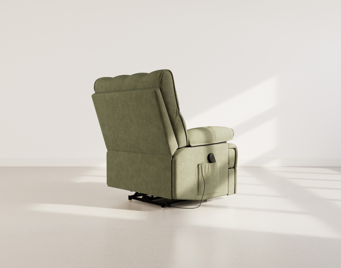 Fauteuil relax électrique en velours texturé Chandler