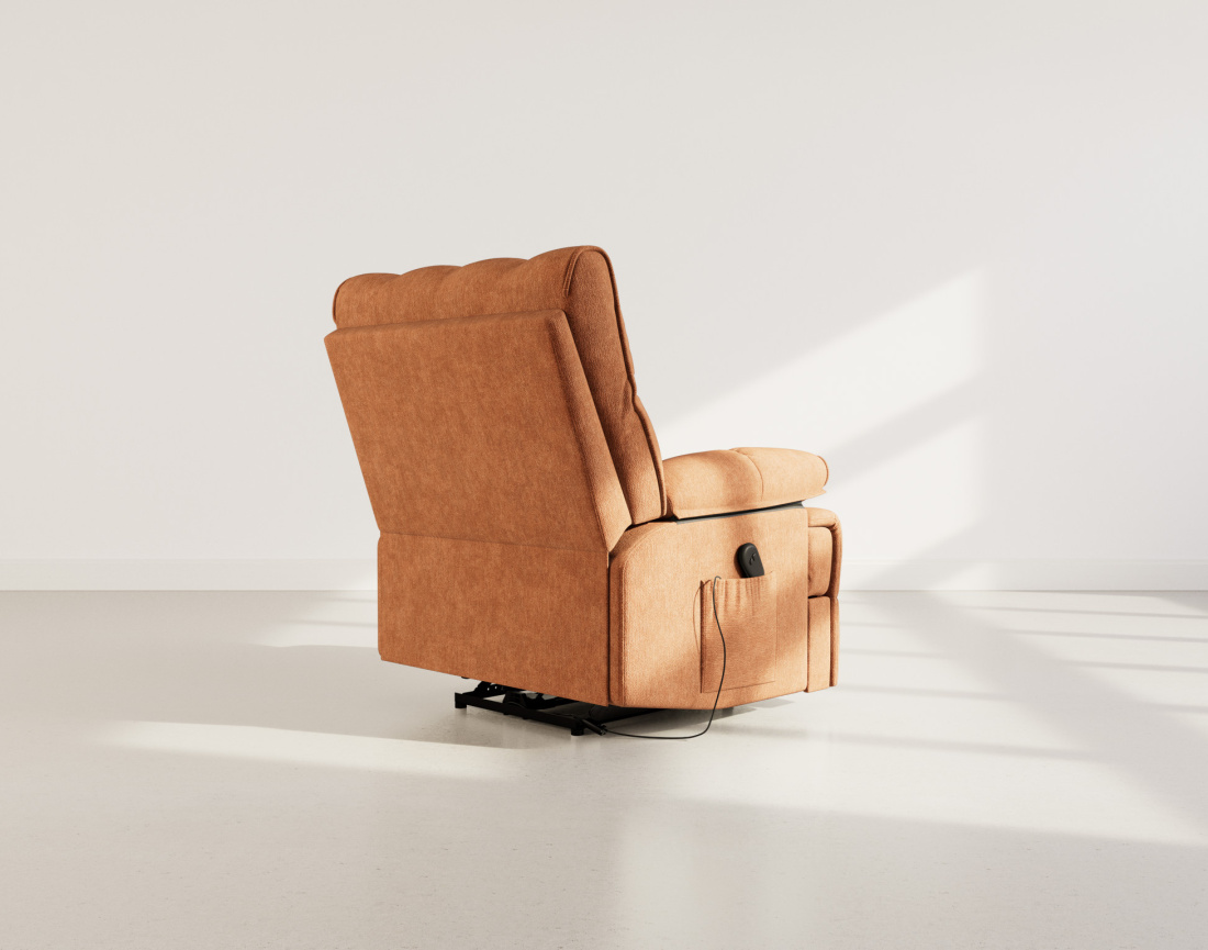 Fauteuil relax électrique en velours texturé Chandler