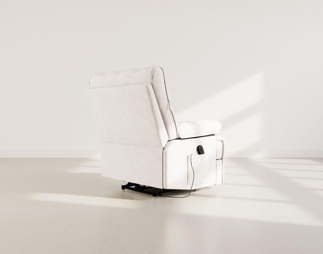 Fauteuil relax électrique en velours texturé Chandler