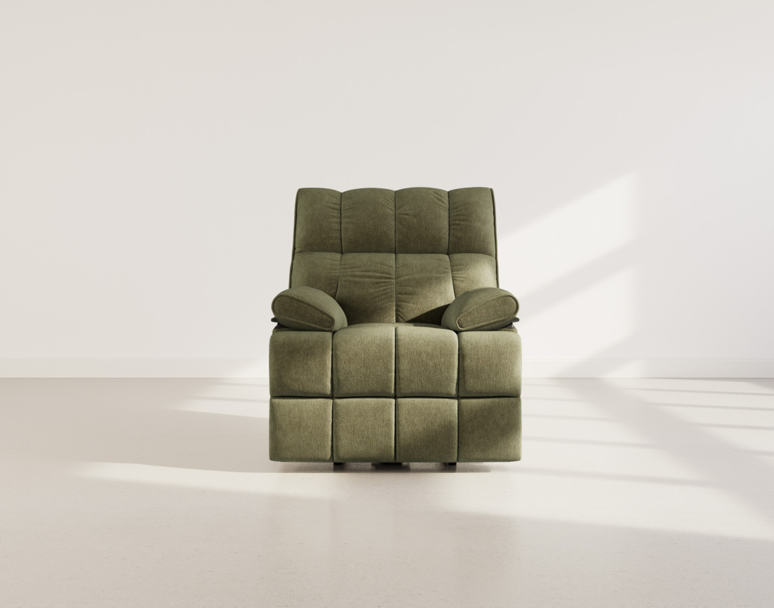 Fauteuil relax électrique en velours texturé Chandler