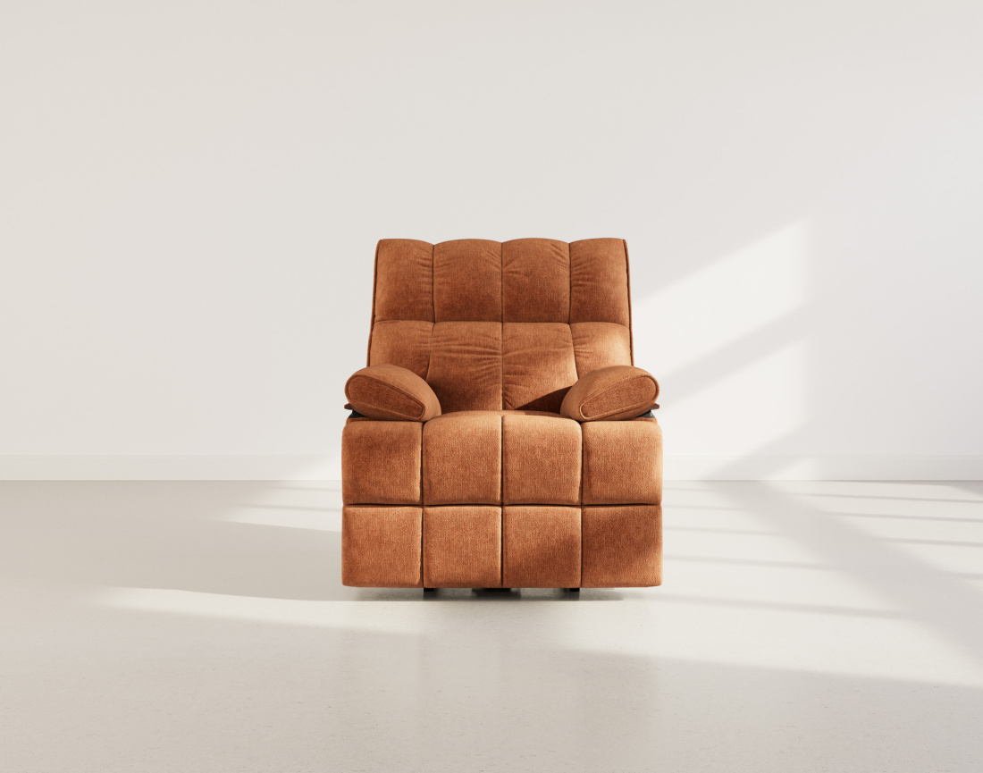 Fauteuil relax électrique en velours texturé Chandler