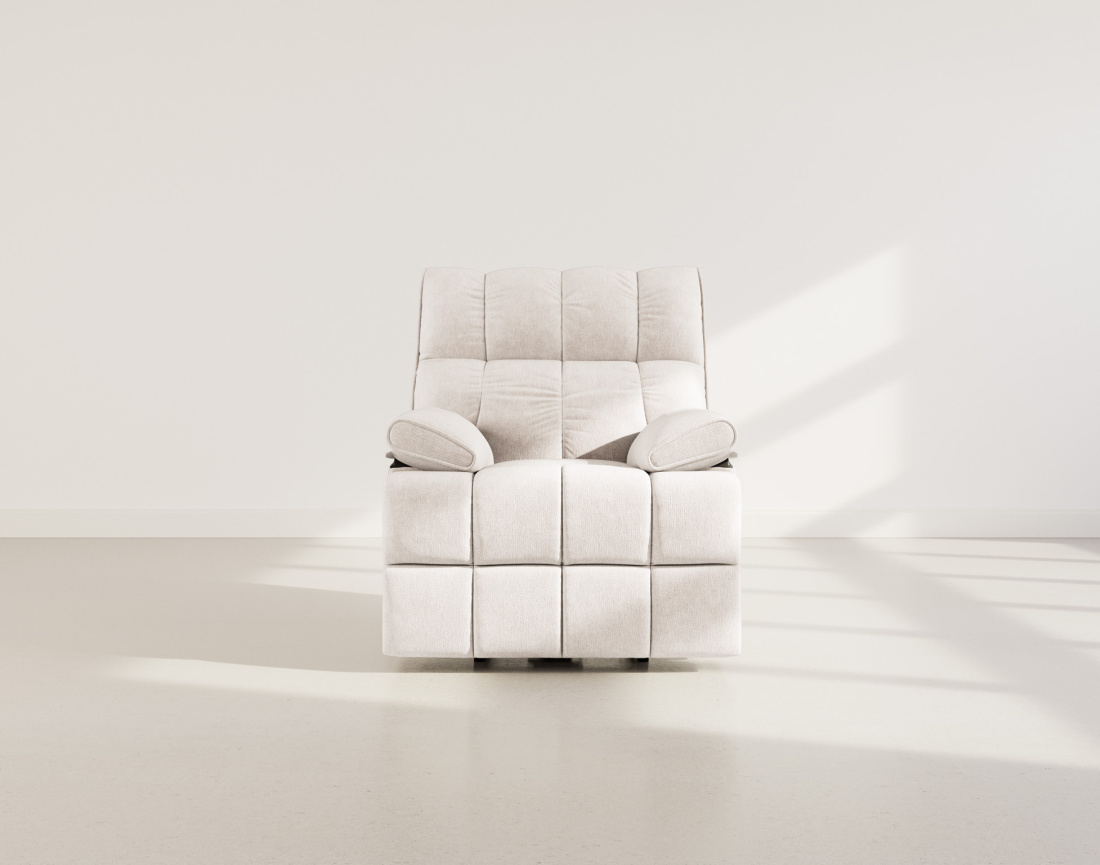 Fauteuil relax électrique en velours texturé Chandler