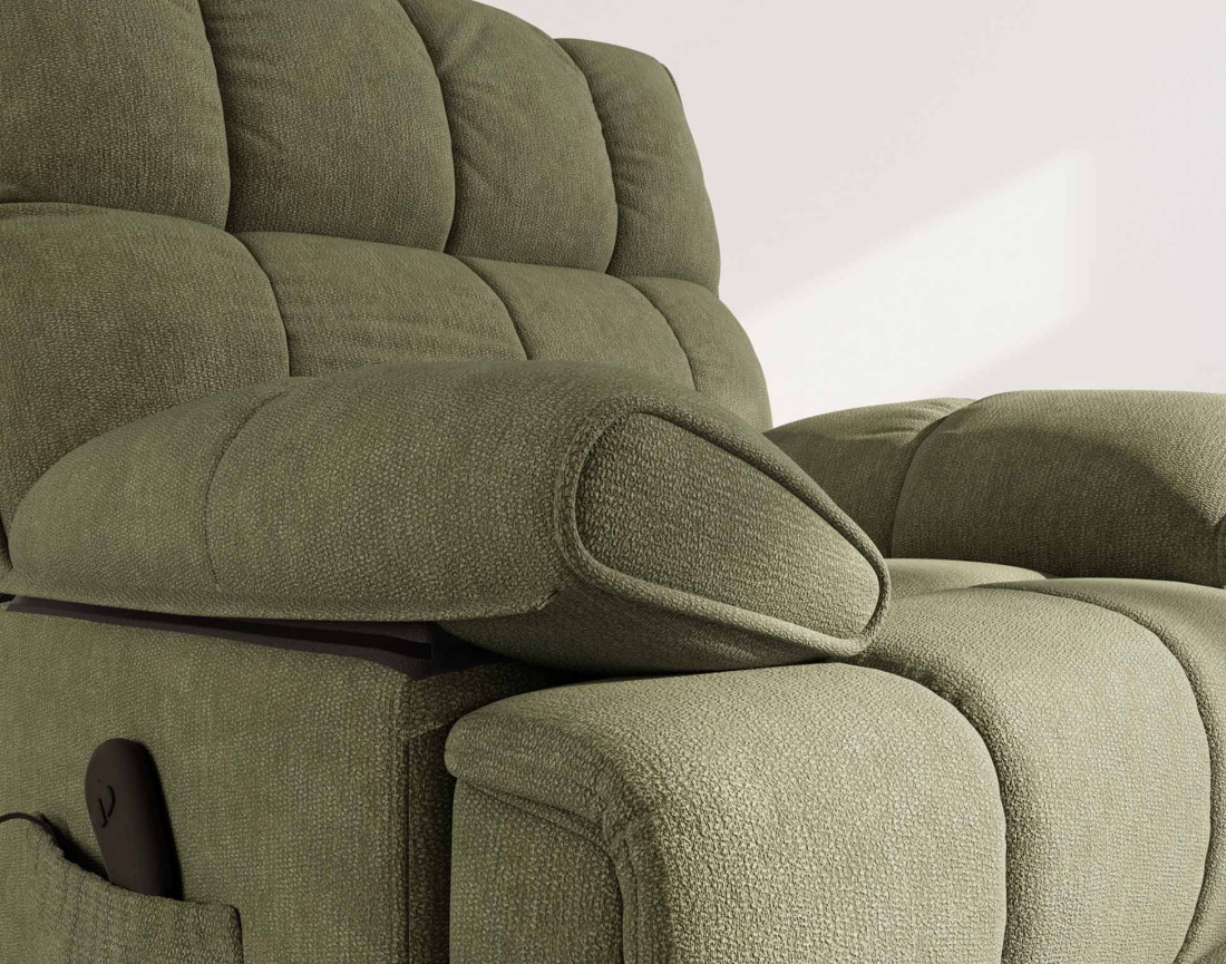 Fauteuil relax électrique en velours texturé Chandler