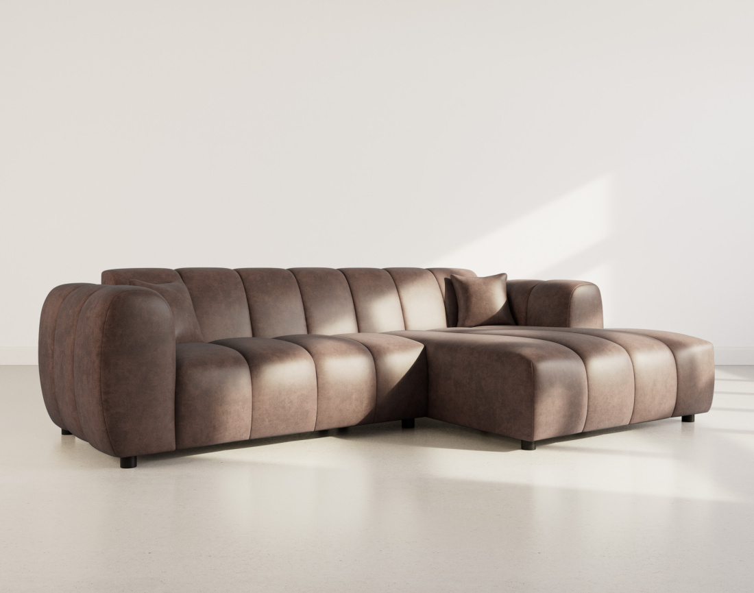 Canapé d'angle droit 4 places en simili Curtis