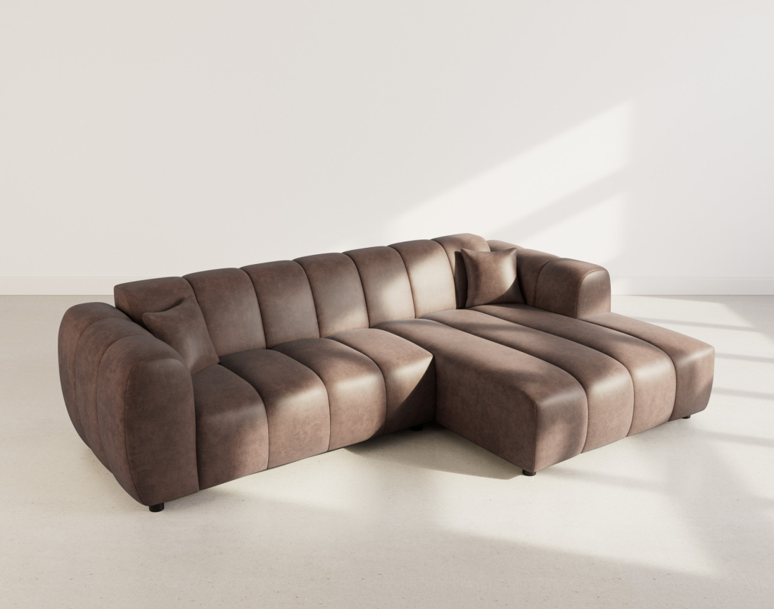 Canapé d'angle droit 4 places en simili Curtis