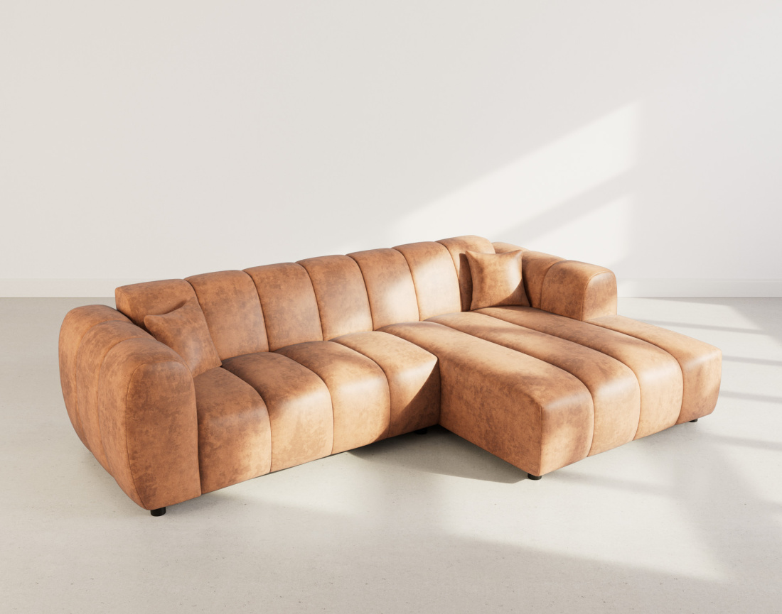 Canapé d'angle droit 4 places en simili Curtis