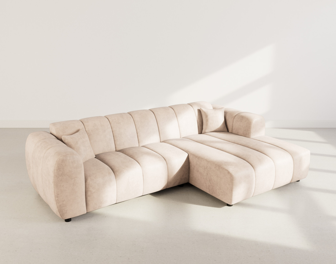 Canapé d'angle droit 4 places en simili Curtis