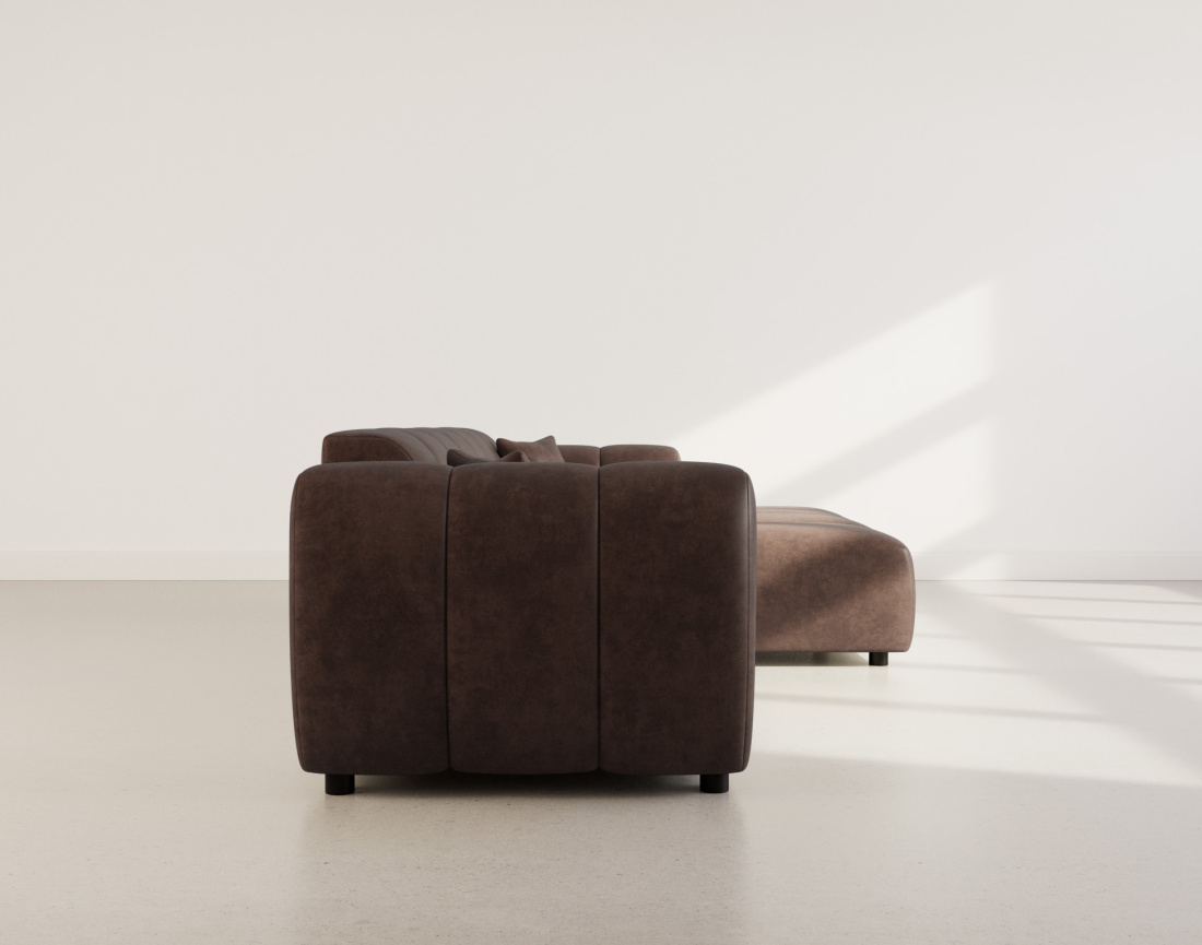 Canapé d'angle droit 4 places en simili Curtis