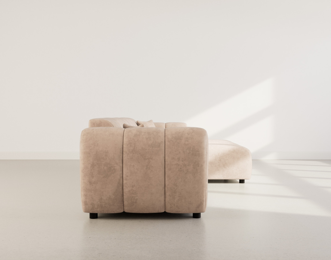 Canapé d'angle droit 4 places en simili Curtis