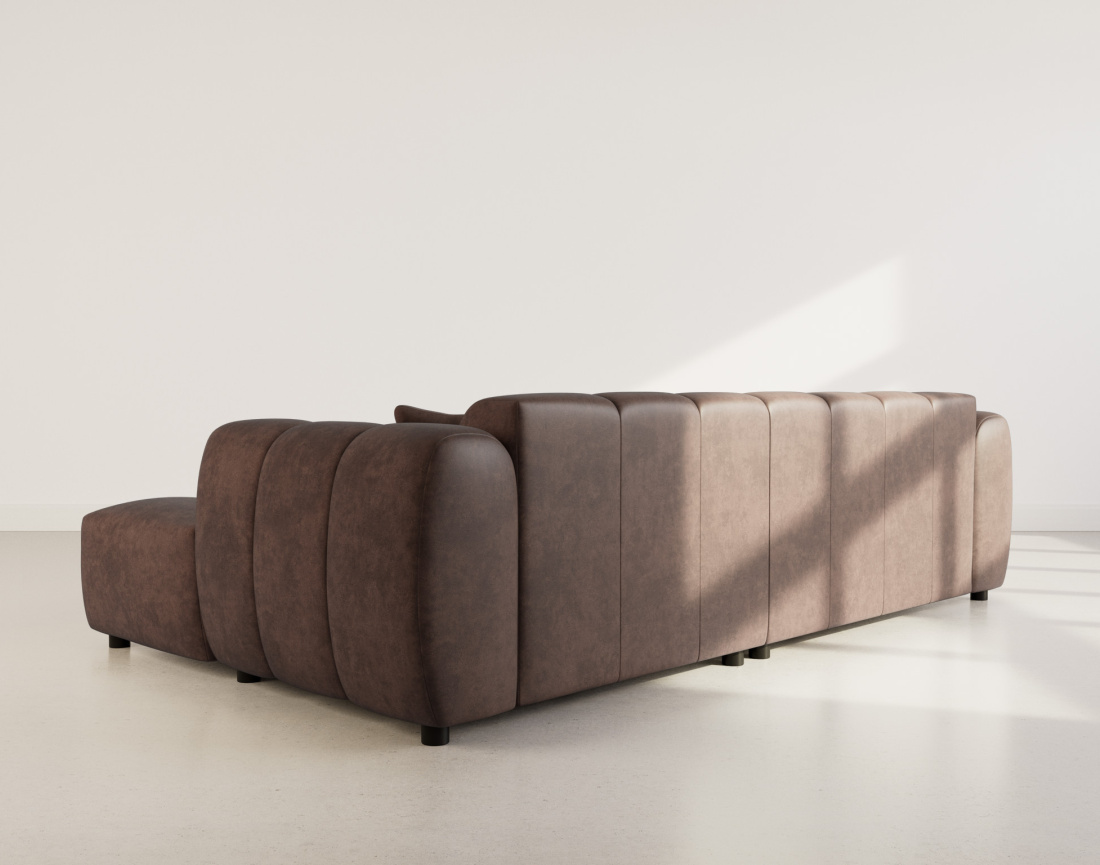 Canapé d'angle droit 4 places en simili Curtis