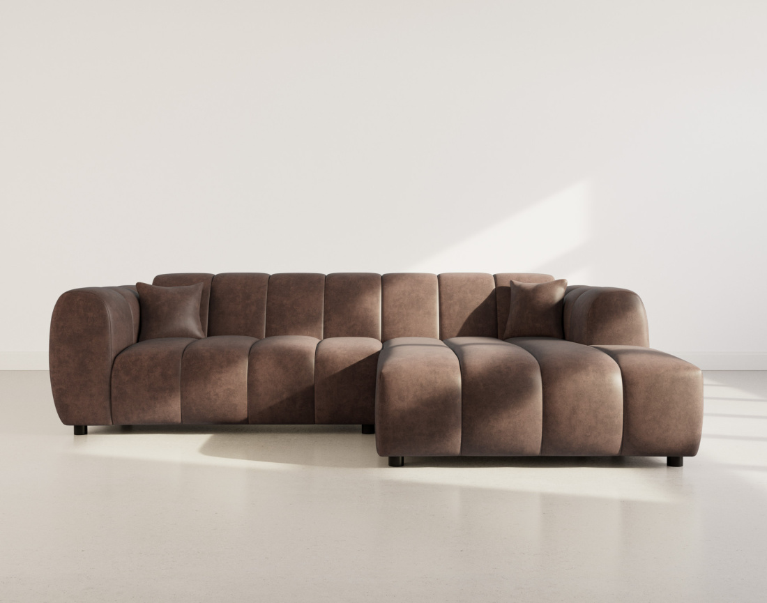 Canapé d'angle droit 4 places en simili Curtis