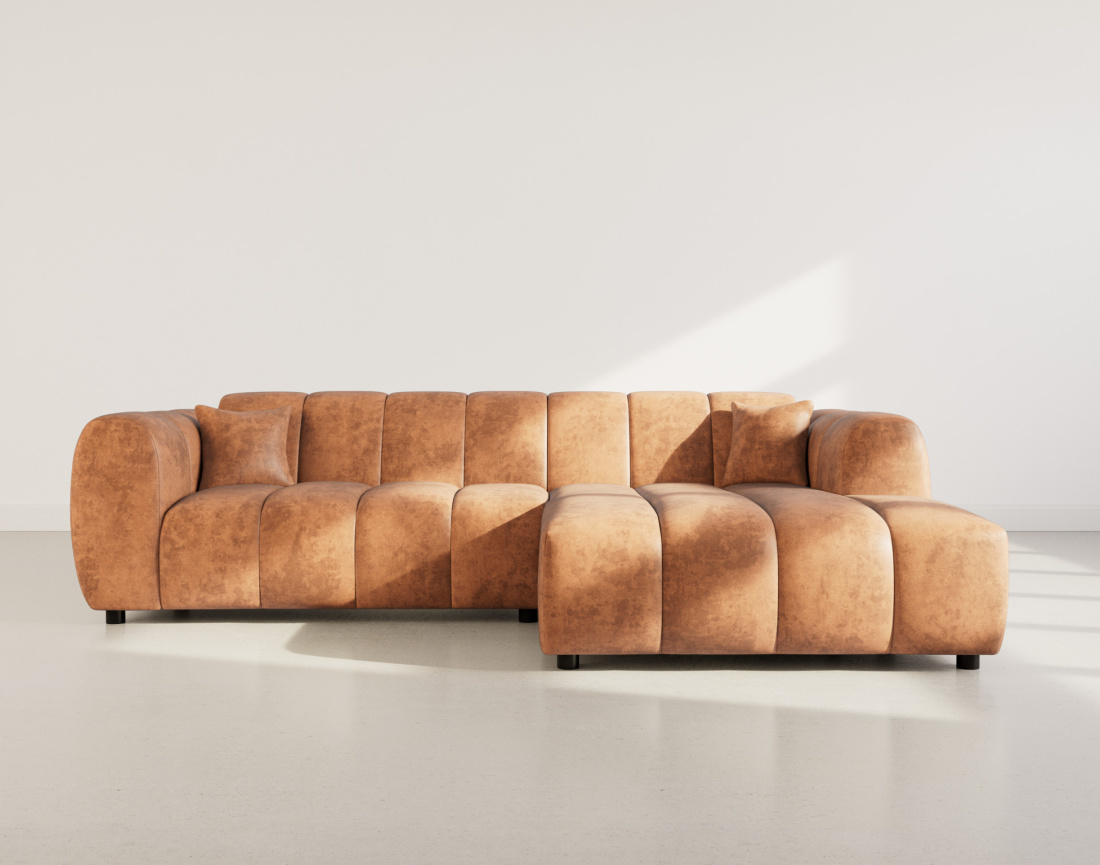 Canapé d'angle droit 4 places en simili Curtis