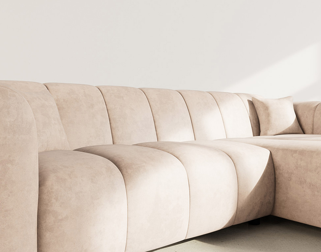 Canapé d'angle droit 4 places en simili Curtis