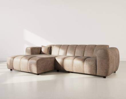 Canapé d'angle gauche 4 places en simili Curtis