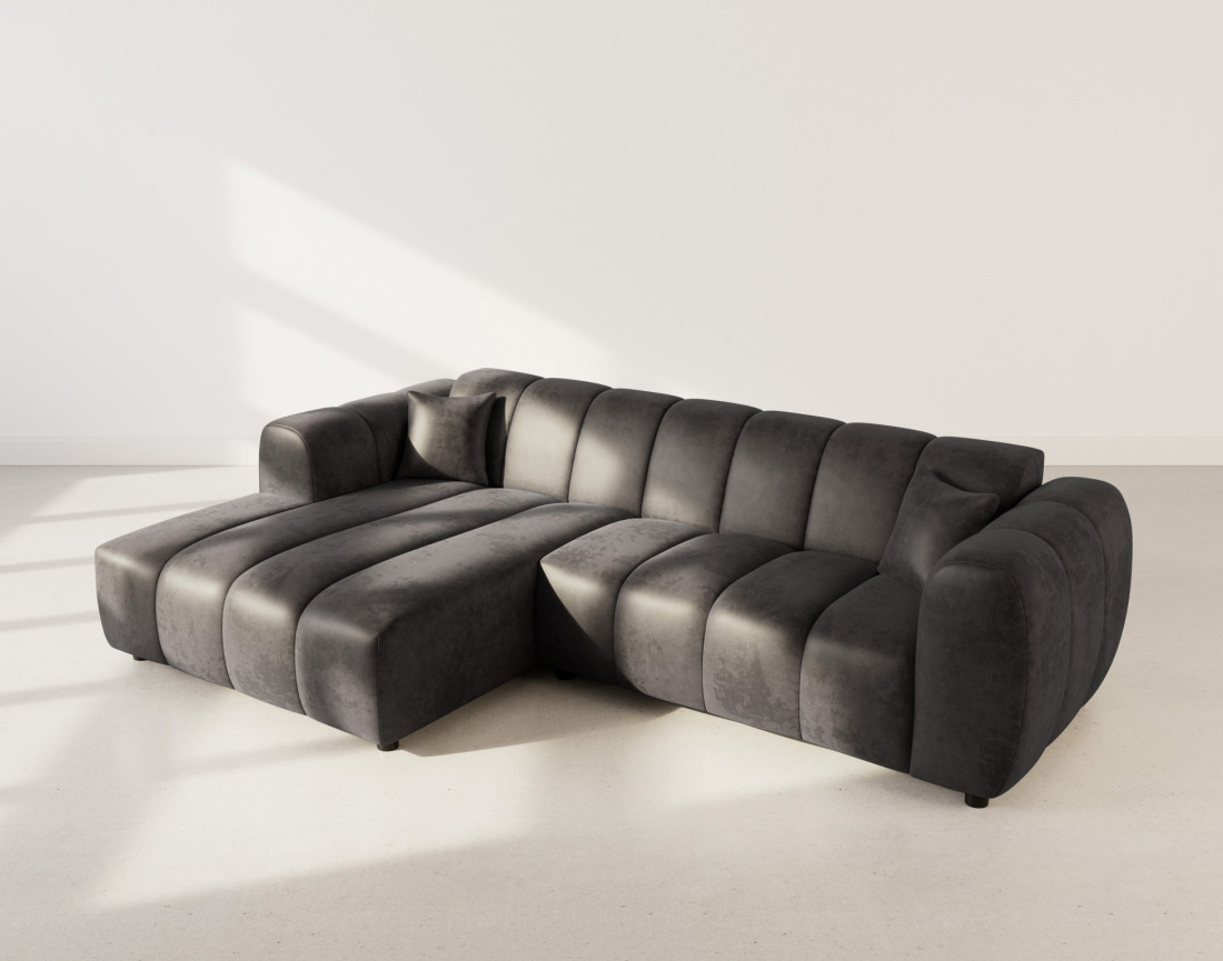 Canapé d'angle gauche 4 places en simili Curtis