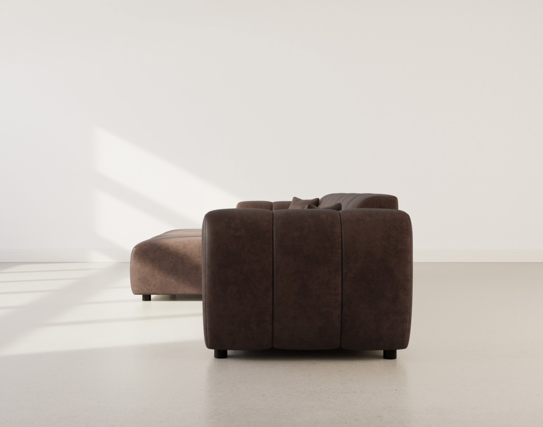 Canapé d'angle gauche 4 places en simili Curtis