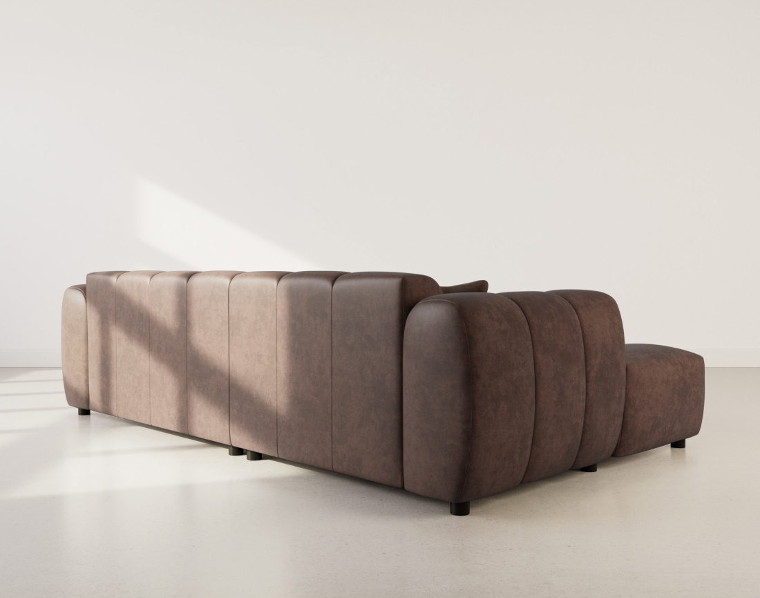 Canapé d'angle gauche 4 places en simili Curtis