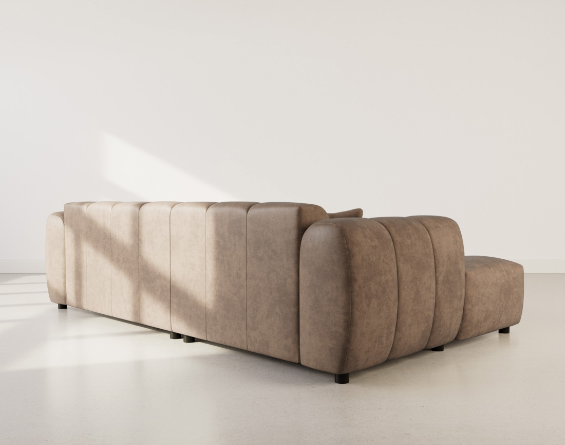 Canapé d'angle gauche 4 places en simili Curtis