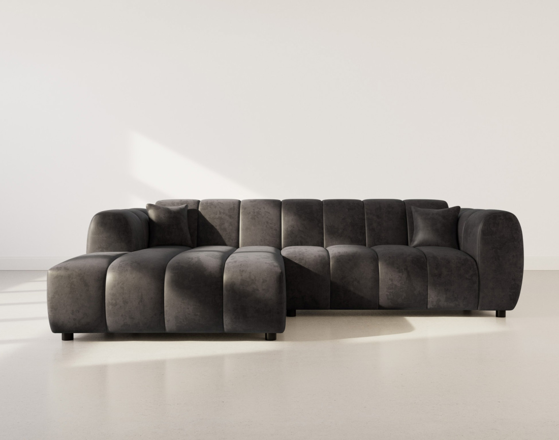 Canapé d'angle gauche 4 places en simili Curtis