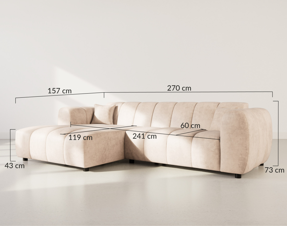 Canapé d'angle gauche 4 places en simili Curtis