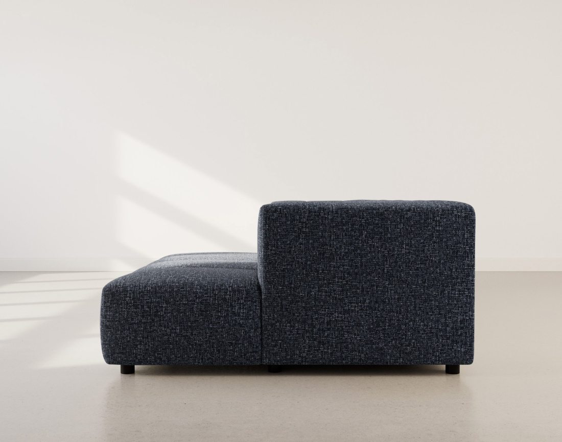 Canapé d'angle droit 4 places avec accoudoir en tissu texturé Curtis