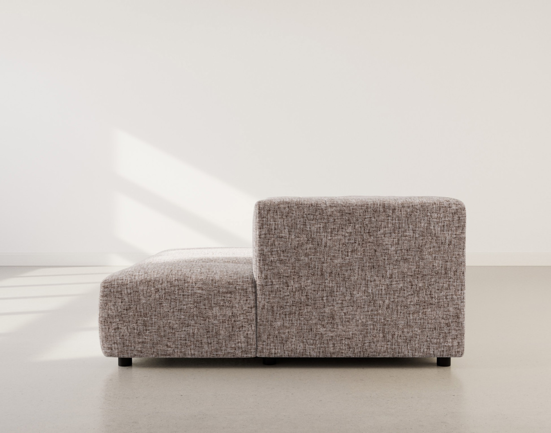 Canapé d'angle droit 4 places avec accoudoir en tissu texturé Curtis