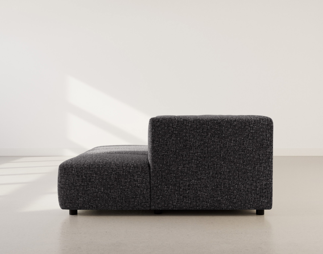 Canapé d'angle droit 4 places avec accoudoir en tissu texturé Curtis