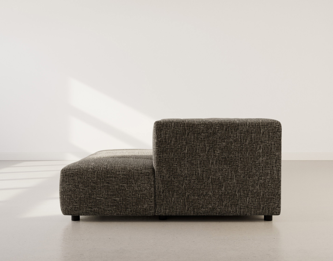 Canapé d'angle droit 4 places avec accoudoir en tissu texturé Curtis