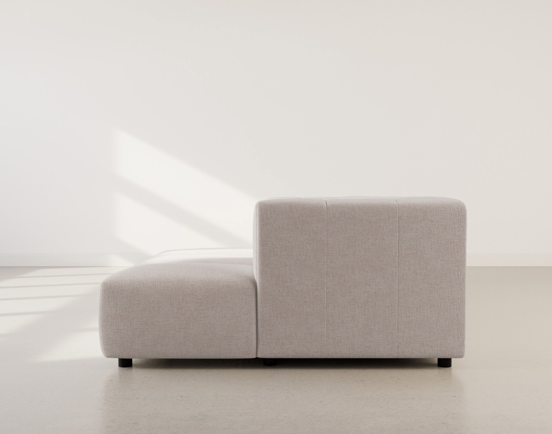 Canapé d'angle droit 4 places avec accoudoir en tissu texturé Curtis