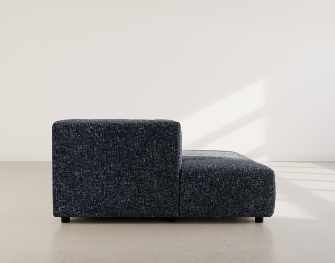 Canapé d'angle gauche 4 places avec accoudoir en tissu texturé Curtis