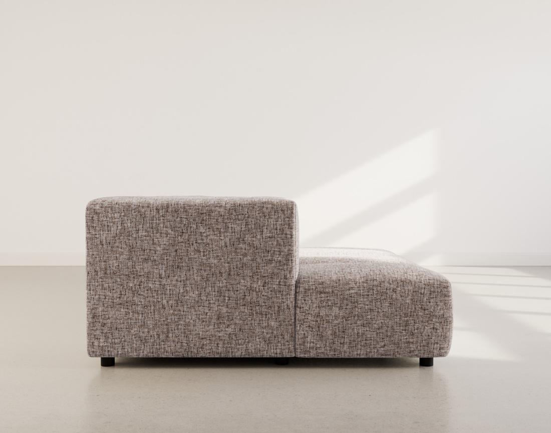 Canapé d'angle gauche 4 places avec accoudoir en tissu texturé Curtis