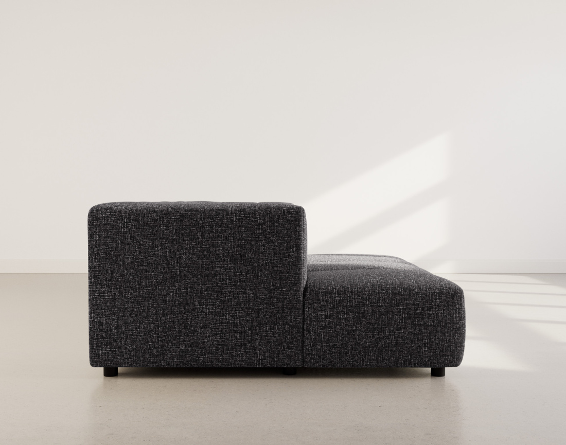 Canapé d'angle gauche 4 places avec accoudoir en tissu texturé Curtis