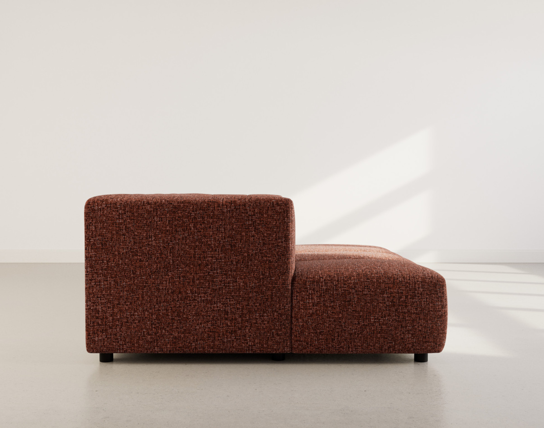 Canapé d'angle gauche 4 places avec accoudoir en tissu texturé Curtis