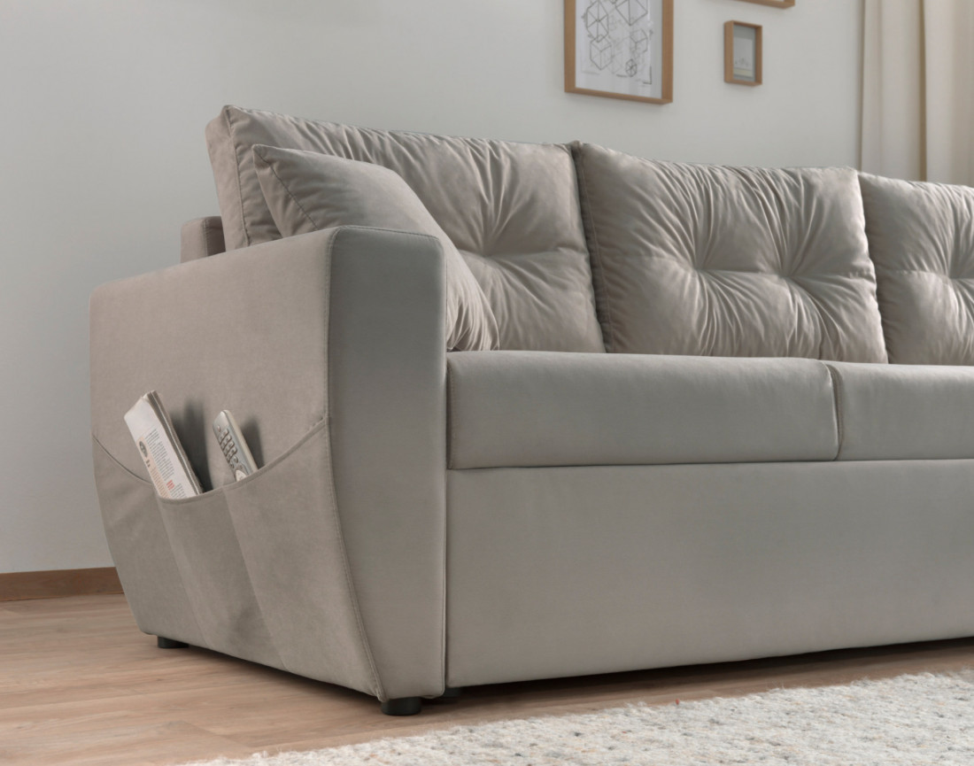 Canapé convertible Astoria 4 places avec coffre - angle réversible