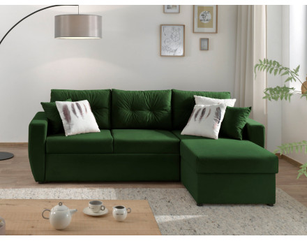 Canapé convertible Astoria 4 places avec coffre - angle réversible