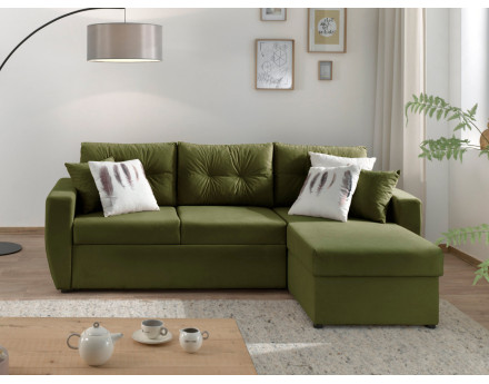 Canapé convertible Astoria 4 places avec coffre - angle réversible