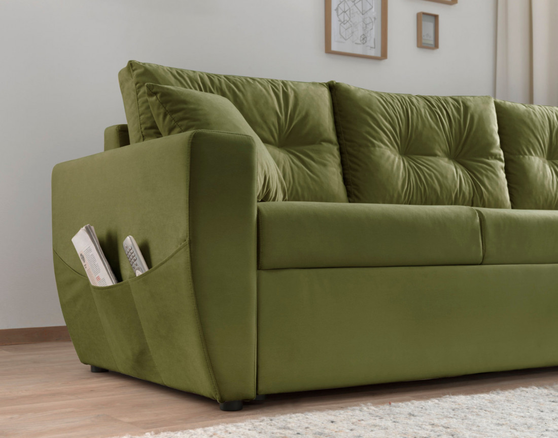 Canapé convertible Astoria 4 places avec coffre - angle réversible