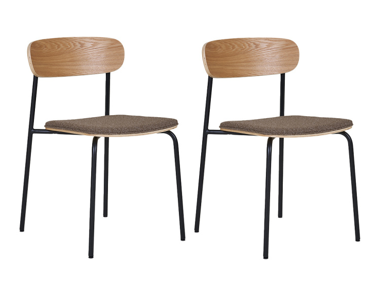 Lot de 2 chaises en bois de...