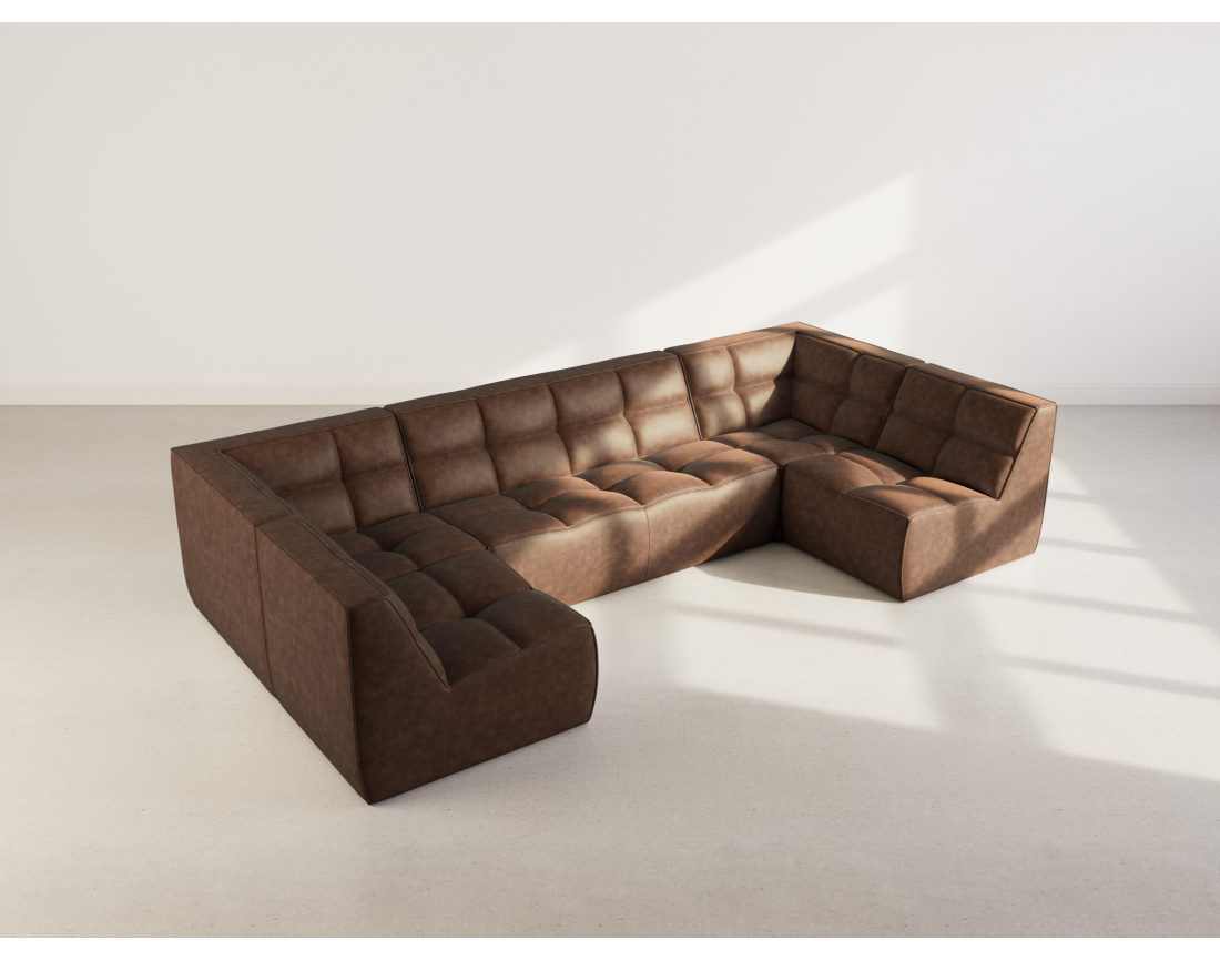 Canapé 3 places convertible express couchage quotidien 140 cm matelas 14 cm en tissu texturé Adele