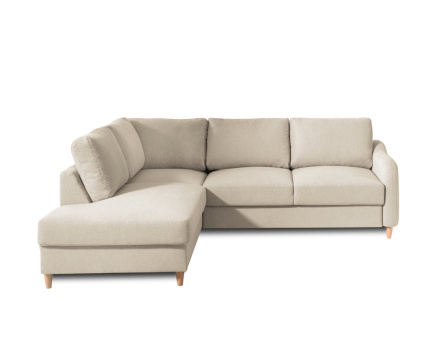 Canapé d'angle gauche convertible 5 places en tissu Will