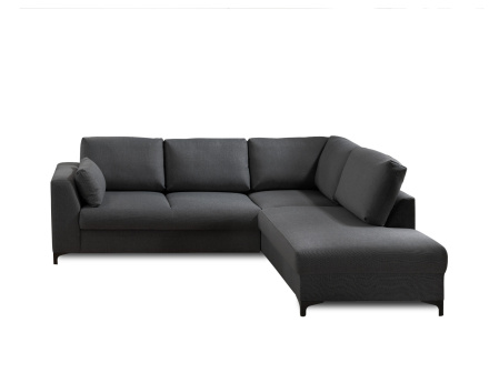 Canapé d'angle droit convertible 5 places en tissu Tala