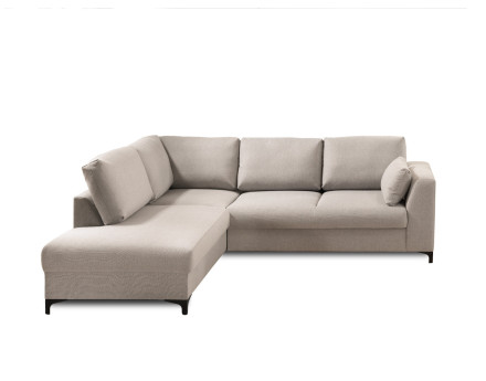 Canapé d'angle gauche convertible 5 places en tissu Tala