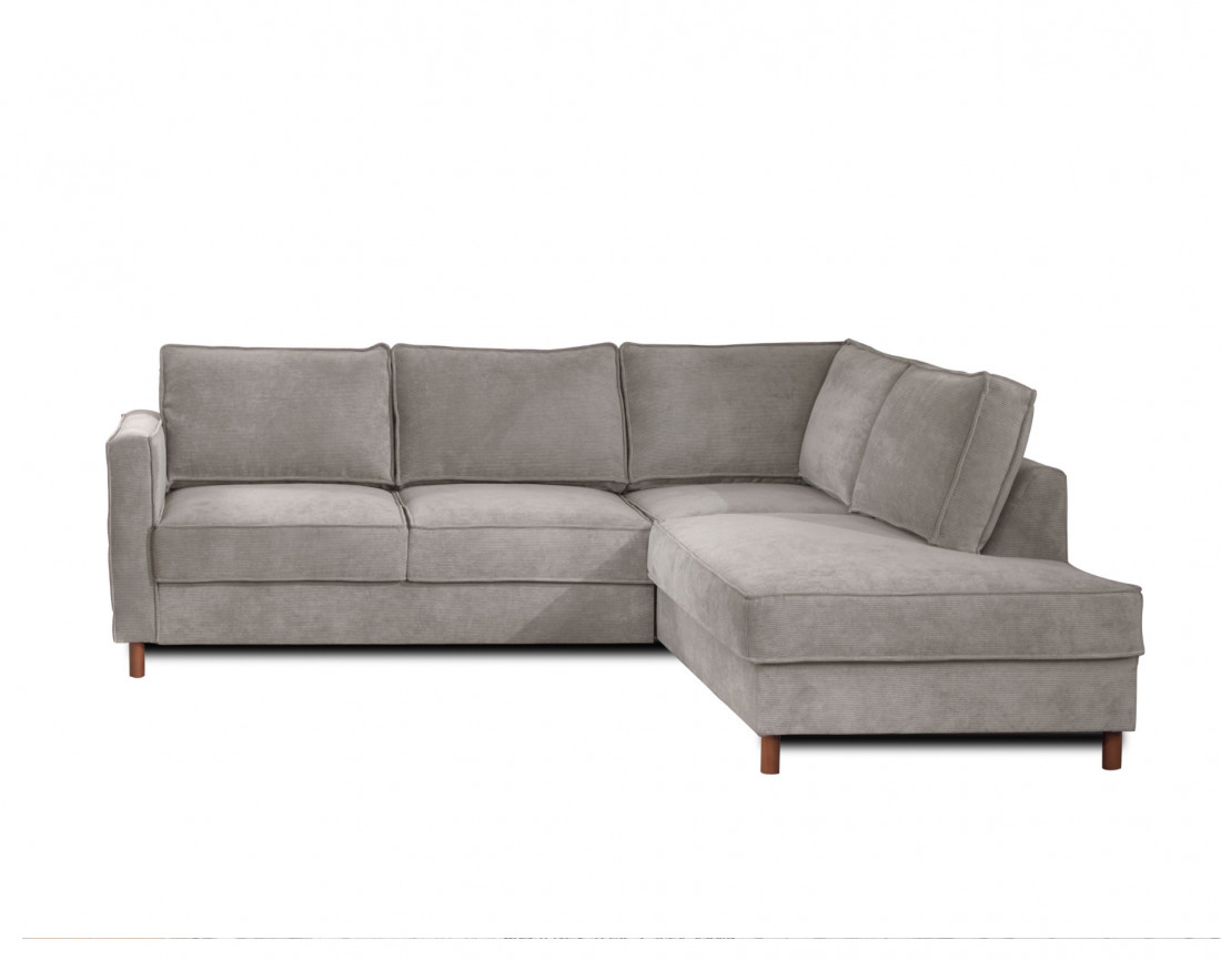 Canapé d'angle droit convertible 5 places en velours côtelé Jake